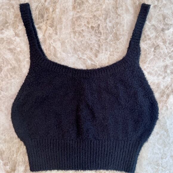 Reformation Black Fuzzy Knit Crop Top size XS - Picture 5 of 12